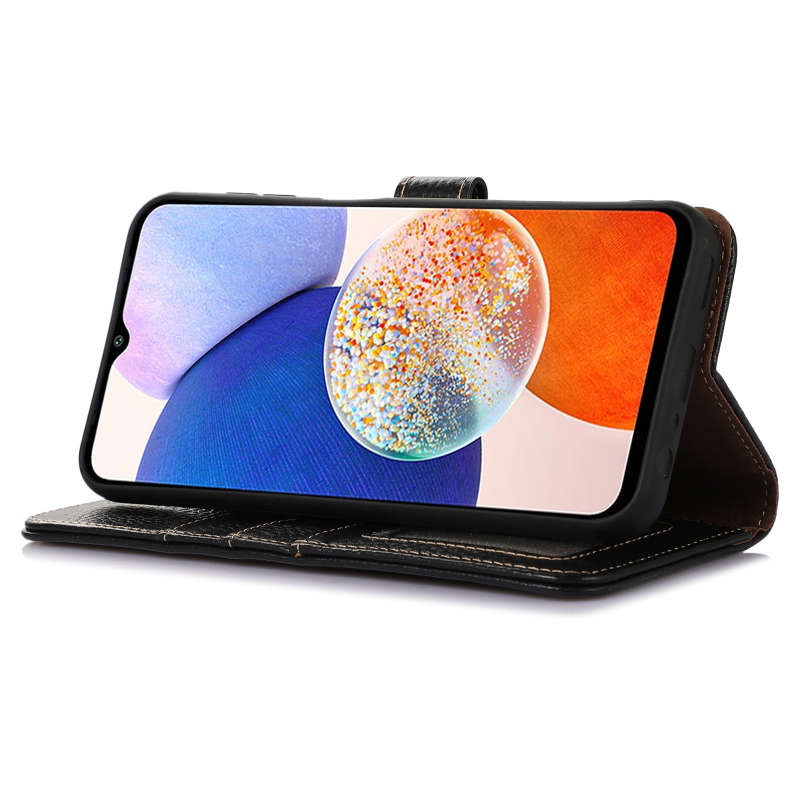 Til Samsung Galaxy M14 5G RFID-blokerende telefonetui Ægte ko-lædercover med pungholder Til Samsung Galaxy M14 5G RFID-blokerende telefonetui Ægte ko-lædercover med pungholder